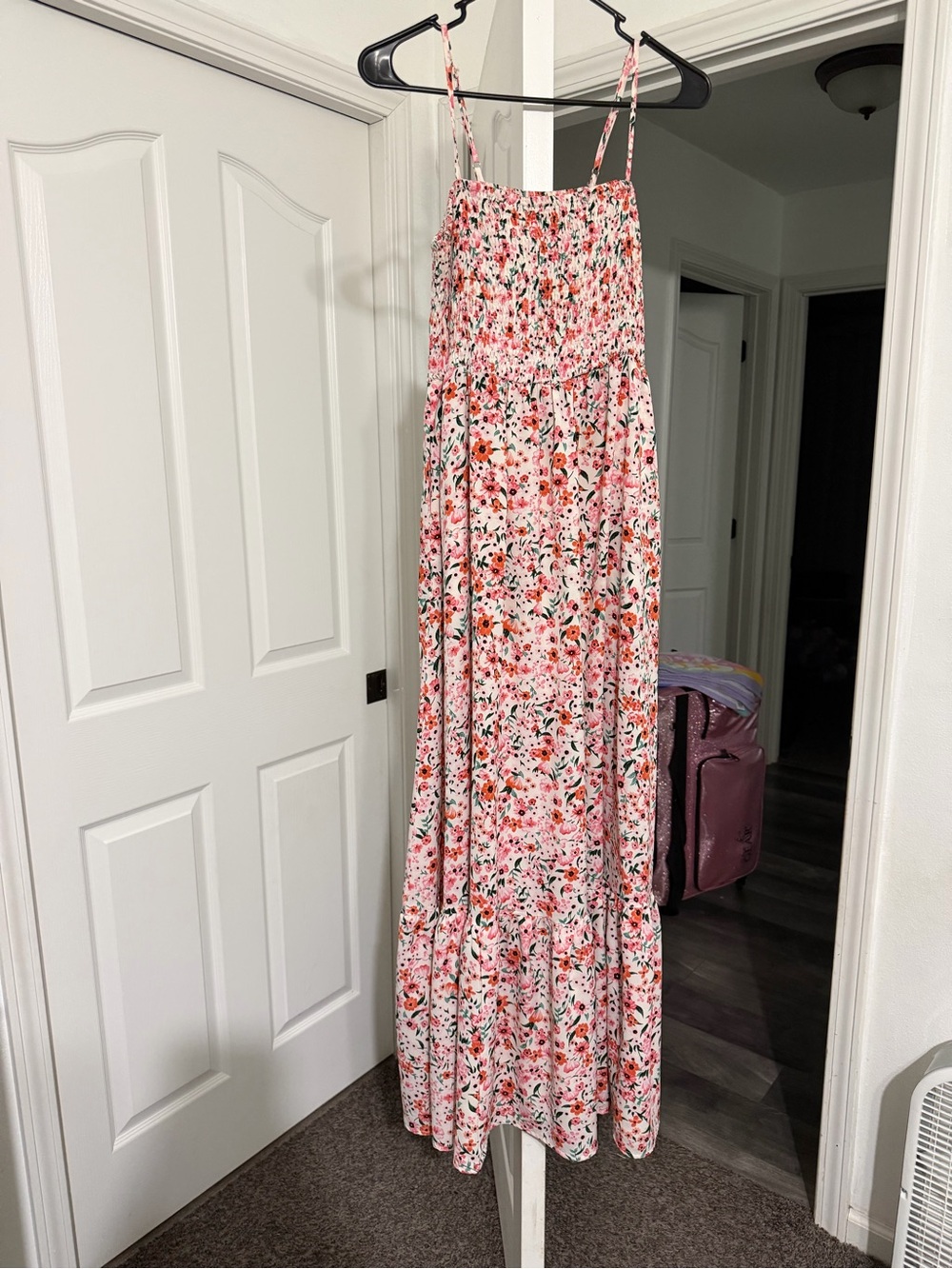 Women's Pink Floral Maxi Skirt - Lightweight Summer Style